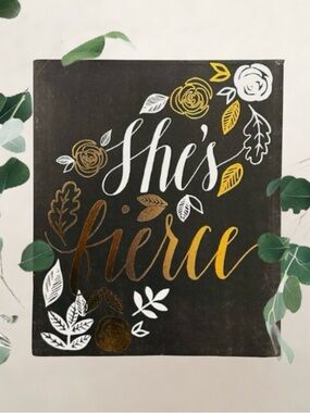 She's Fierce Wall Art - 12x10
